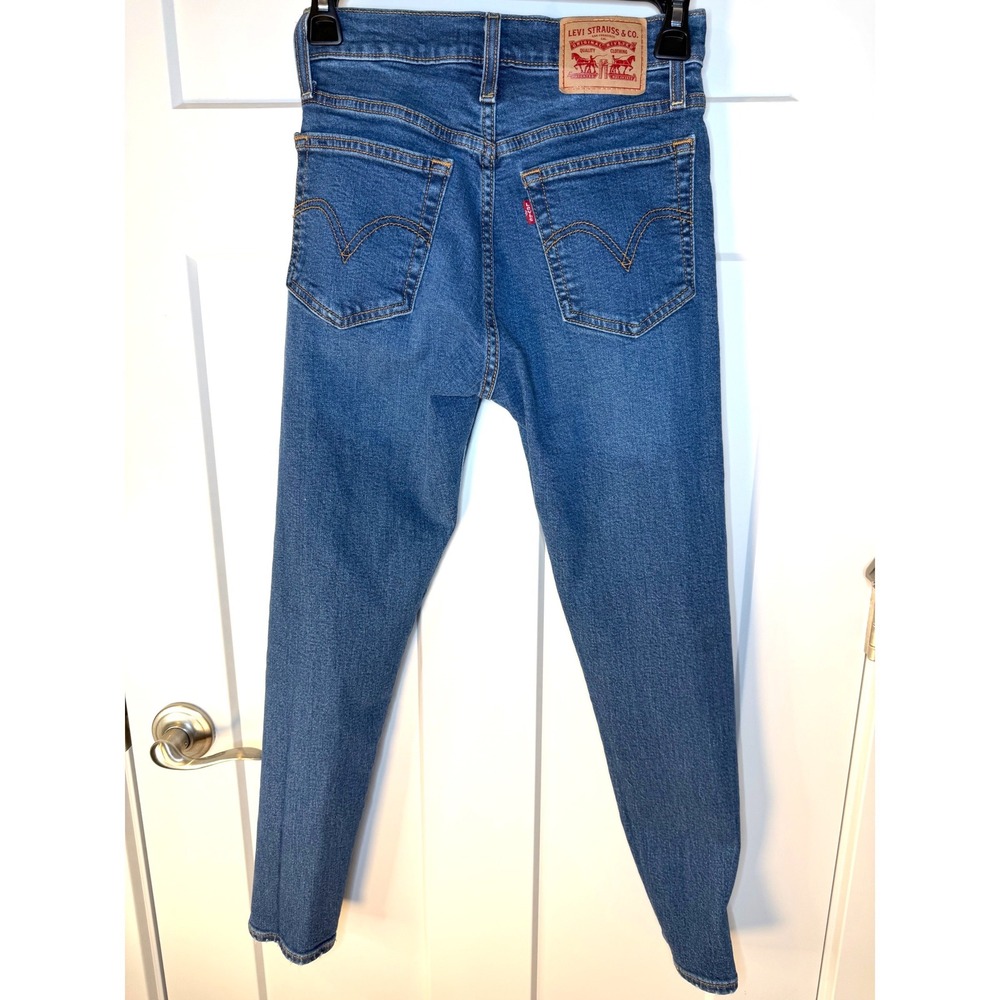 Levis 501 Skinny Jeans Womens 25 Medium Wash High Rise Button Fly Classic Denim - Picture 5 of 8